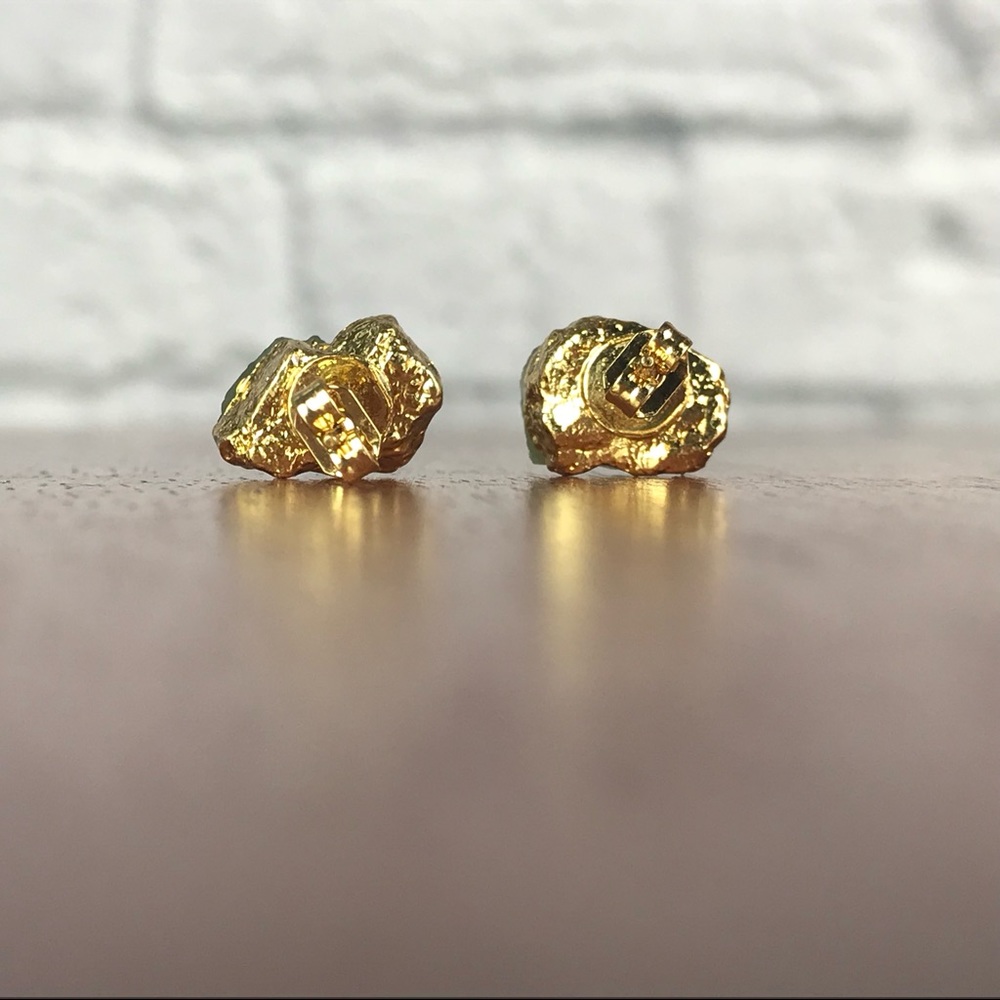 Natural Apatite Stone Raw Cut Freeform Earrings - Picture 5 of 6